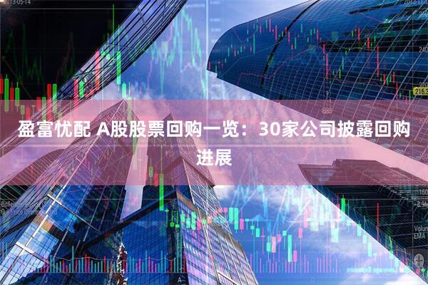 盈富忧配 A股股票回购一览：30家公司披露回购进展